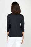 A'nue Ligne Boxy Top in Black.  Crew neck 3/4 sleeve tee.  Slightly relaxed stretch tee._t_60481124106606