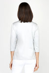 A'nue Ligne Boxy Top in Platinum.  Crew neck 3/4 sleeve tee.  Slightly relaxed stretch tee._t_60481124041070