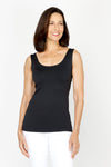 A'nue Ligne Classic Tank in Black.  Scoop neck tank.  Fitted close to the body._t_60481021444462