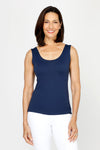 A'nue Ligne Classic Tank in Navy.  Scoop neck tank.  Fitted close to the body._t_60470212526446
