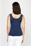 A'nue Ligne Classic Tank in Navy.  Scoop neck tank.  Fitted close to the body._t_60470212493678