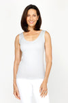 A'nue Ligne Classic Tank in Platinum.  Scoop neck tank.  Fitted close to the body._t_60481021313390