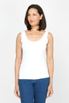 A'nue Ligne Classic Tank in White.  Scoop neck tank.  Fitted close to the body._t_60481021477230