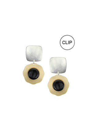 Square & Flower Clip-On Earrings_59519668978030
