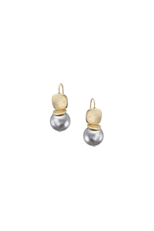 Dangle Grey Pearl Earrings_34702420967624