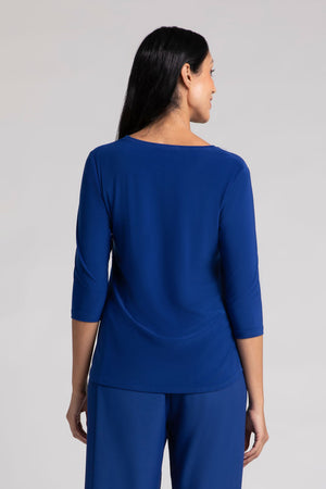 Sympli Go To Classic T Relax in Twilight Blue. Crew neck 3/4 sleeve a-line tee with curved hem. Relaxed fit._34785097187528