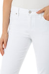 Liverpool Abby Ankle Skinny Jean in White. Button & zip closure with faux front pockets. 2 white patch pockets in rear. Belt loops. 28" inseam._t_34814593827016