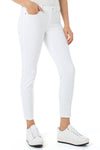 Liverpool Abby Ankle Skinny Jean in White. Button & zip closure with faux front pockets. 2 white patch pockets in rear. Belt loops. 28" inseam._t_34814569840840