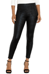 Liverpool Reese Crackle Legging in Black.  Crackle coated legging with hidden elastic waist.  Seaming detail with faux front angle pockets.  28" inseam._t_34449885036744