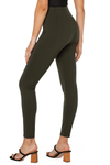 Liverpool Reese Seamed Pull On Legging in Olive. Pull on hidden elastic waist legging with seam details. Faux front slant pockets. 28" inseam._t_34449882185928
