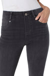Liverpool Gia Glider Ankle Jean Meteorite Wash. Black rinse jean. Pull on skinny jean with faux zipper placket. 5 pocket styling with functional front and rear pockets. 28" inseam._t_34578306662600