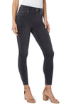 Liverpool Gia Glider Ankle Jean Meteorite Wash. Black rinse jean. Pull on skinny jean with faux zipper placket. 5 pocket styling with functional front and rear pockets. 28" inseam._t_34578306695368