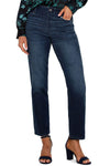 Liverpool Gia Glider Slim Jean in Warner Lake, a dark blue wash.  Pull on jean with inset elastic waistband with faux zipper placket.  Funtional 5 pocket jean styling.  Slim leg.  Inseam: 29"_t_61394263540078