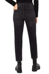 Liverpool Liv Non Skinny Skinny Jeans in Cavalier wash, a black rinse.  5 pocket jean with button and zipper closure.  Belt loops. Slim leg.  28" inseam._t_61400561877358