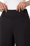 Liverpool Wide Leg Tech Pant in Black.  Drop waist pull on athleisure pant.  2 front slash pockets.  Wide leg.  Center front leg seams.  Shaped seams in back.  28" inseam._t_61403500872046
