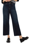 Liverpool Stride High Rise Wide Cut Crop in Eastmoor, a dark blue wash.  Button and zipper closure with 5 pocket jean details.  Wide leg with raw hem. 26" inseam._t_59435971248494