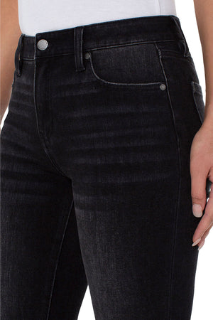 Liverpool Marley Girlfriend Ankle Jean in Herington Wash, a black rinse. Relaxed through thigh and calf. 5 pocket jean styling with button and zipper closing. 27" inseam._34626493546696