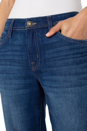 Liverpool The Keeper Boyfriend Jean in Pleasant Creek, a medium blue wash.  5 pocket jean with button and zipper closure.  Belt loops.  Relaxed jean with straight leg.  May be rolled or unrolled. Liverpool The Keeper Boyfriend Jean in Pleasant Creek, a medium blue wash.  5 pocket jean with button and zipper closure.  Belt loops.  Relaxed jean with straight leg.  May be rolled or unrolled. _61472189612398