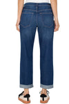 Liverpool The Keeper Boyfriend Jean in Pleasant Creek, a medium blue wash.  5 pocket jean with button and zipper closure.  Belt loops.  Relaxed jean with straight leg.  May be rolled or unrolled. _t_61472189645166