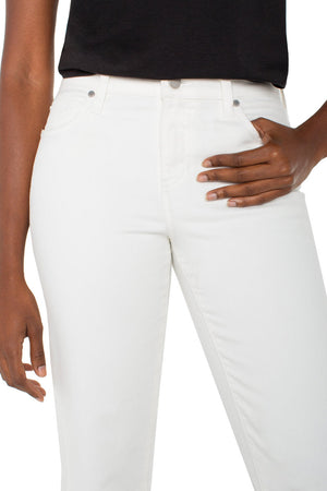 Liverpool Liv Relaxed Skinny Ankle Jean in Bone White.  Mid rise 5 pocket jean with button and zip closure.  Slim leg.  28" inseam._60919699833198