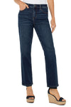 Liverpool Liv Relaxed Skinny in Gleason wash, a medium blue wash.  5 pocket jean with button and zipper closure.  Sewn hem.  Belt loops.  Slim leg.  28" inseam._t_61400685904238