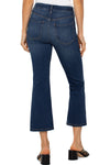 Liverpool Gia Glider Crop Flare in Bonelli wash, a medium blue.  Pull on jean with button waist and faux zipper pocket.  5 pocket styling.  Crop flare hem.  Belt loops.  Inseam: 25 1/2"_t_59451329773934