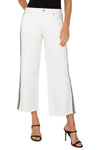 Liverpool Embroidered Stride High Rise Wide Leg Crop Jean, a white wash with black embroidered braid at sides.  9" rise 5 pocket jean with button waist and zipper closure.  Belt loops.  Leg seam detail.  20" leg opening, 26" inseam._t_60102263570798