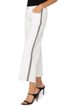 Liverpool Embroidered Stride High Rise Wide Leg Crop Jean, a white wash with black embroidered braid at sides.  9" rise 5 pocket jean with button waist and zipper closure.  Belt loops.  Leg seam detail.  20" leg opening, 26" inseam._t_60102263636334