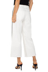 Liverpool Embroidered Stride High Rise Wide Leg Crop Jean, a white wash with black embroidered braid at sides.  9" rise 5 pocket jean with button waist and zipper closure.  Belt loops.  Leg seam detail.  20" leg opening, 26" inseam._t_60102263669102