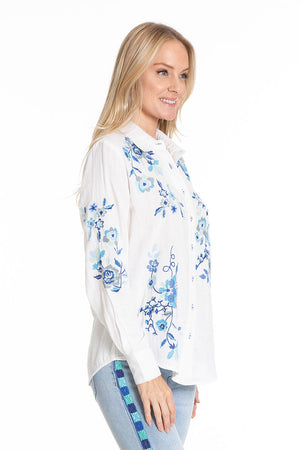 APNY Blue Floral Embroidered Blouse_34250587504840