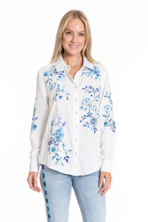 APNY Blue Floral Embroidered Blouse_34250587472072