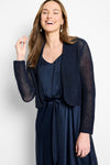 NIC+ZOE Cocoon Cardigan in Dark Indigo.  Open mesh knit with shawl collar and crochet edges.  Long sleeves with dropped shoulder.  Slightly curved hem.  Classic fit._t_60977319706990