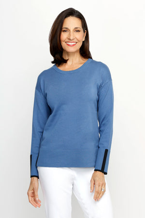 Metric Contrast Side & Cuff Sweater_61494337634670