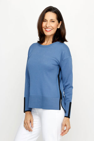 Metric Contrast Side & Cuff Sweater_61494337601902