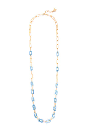 Blue Marbled Resin Link Necklace_60026520240494