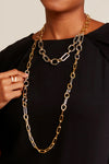 Two Tone Long Paperclip Necklace_t_60027021132142
