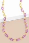 Purple Marbled Resin Link Necklace_t_60026628145518