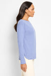 NIC+ZOE Everyday Easy Cozy Top in Blue Slate.  Crew neck long sleeve knit with split cuff and drop shoulder.  Button closure at back neck.  Heathered knit.  Relaxed fit._t_61465318261102