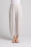 Sympli Narrow Lantern Pant in Cashew,. Yoke waistband and balloon leg with 2 front pockets. 25" inseam._t_34785104822472