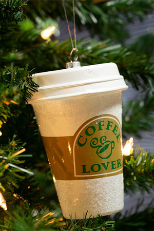 Travel Coffee Cup Glass Ornament_34589192061128
