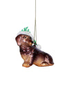 Dachshund with Hat Glass Ornament_t_34589217980616