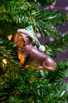 Dachshund with Hat Glass Ornament_t_34589217947848