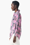 NIC+ZOE Petal Patch Boyfriend Shirt in Pink Multi. Stylized abstract floral print. Pointed collar button down with long sleeves and adjustable 2 button cuff. Back yoke, shirt tail hem. Relaxed fit._t_35249405100232