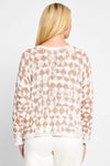 NIC+ZOE Textured Diamond Sweater in Neutral.  Textured 2 tone sweater with pointelle stitching and screen print diamond pattern.  Crew neck 3/4 sleeve sweater with solid rib trim at cuff and hem.  Relaxed fit._t_60134802653550