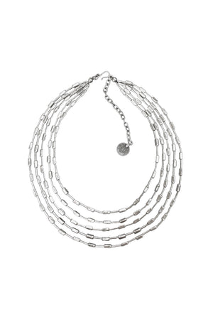 Short Silver Strands Necklace_59971749609838