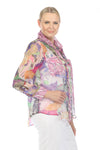 Terra Mosaic Floral Blouse in Pink.  Floral print with contrasting print at collar, cuff, placket and pockets.  Bracelet sleeve with button cuff.  2 front patch pockets at breast.  Shirt tail hem.  Relaxed fit._t_60025801277806