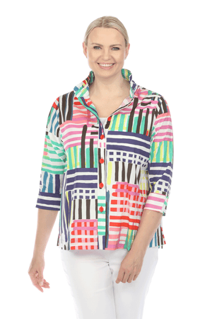 Terra Wire Collar Stripe Jacket_59694565163374
