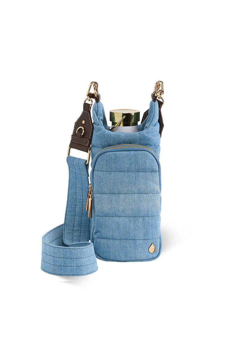 WanderFull Clear Stadium HydroBag Crossbody Bottle Holder - 32oz, Adjustable Strap, Phone Pocket, Red Trim