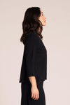 Sympli Go To Classic Relax Short in Black.  Scoop neck, 3/4 sleeve top with u-shaped hem.  Shorter length than the regular classic.  Relaxed fit_t_61205772009838