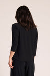 Sympli Go To Classic Relax Short in Black.  Scoop neck, 3/4 sleeve top with u-shaped hem.  Shorter length than the regular classic.  Relaxed fit_t_61205771977070